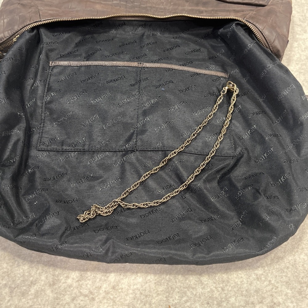 Botkier Brown Shoulder Bag Ruched Chain Handle Y2K 2000s Boho Glam Designer - Picture 14 of 16
